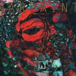 The image is the album cover for Warpaint - The Fool. The artwork is abstract, featuring a mix of vibrant red, green, and blue tones that blend into a surreal, painterly design. It seems to depict a face or figure, but the details are obscured and distorted. The band's name "Warpaint" is displayed at the top in thin, uppercase letters, blending into the artwork.