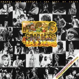 This is the album cover for Faces - Snakes And Ladders / The Best Of Faces. It features a collage of black and white faces.