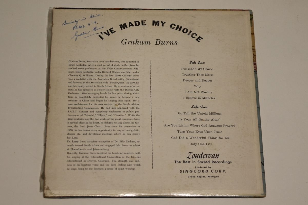 Graham Burns - I've Made My Choice (VG) - Image 3