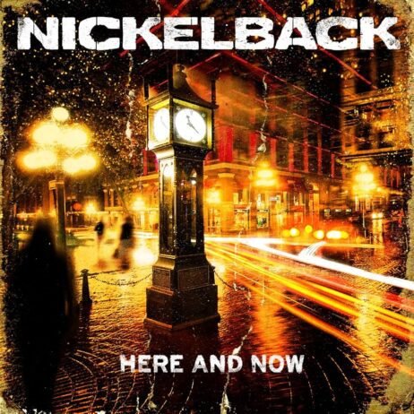 This is the album cover for Nickelback - Here And Now. It features a city centre at night illuminated by lights.
