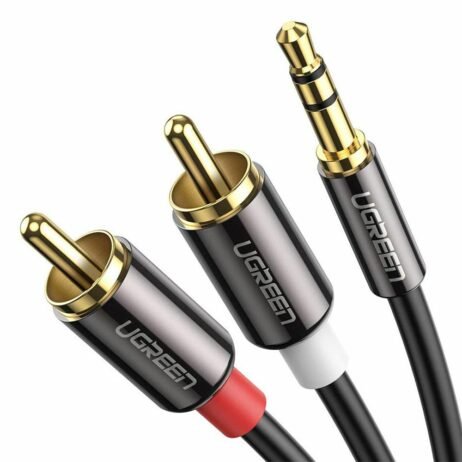 This image is of UGreen 3.5mm To RCA Male Cable (1.5m) (Grey).