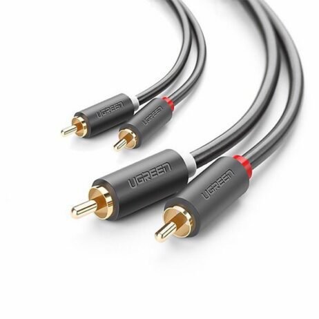 This is the image of the UGreen RCA Male To RCA Male Cable (2m) (Black).