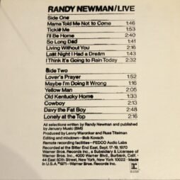 Randy Newman - Live (G+/VG+)