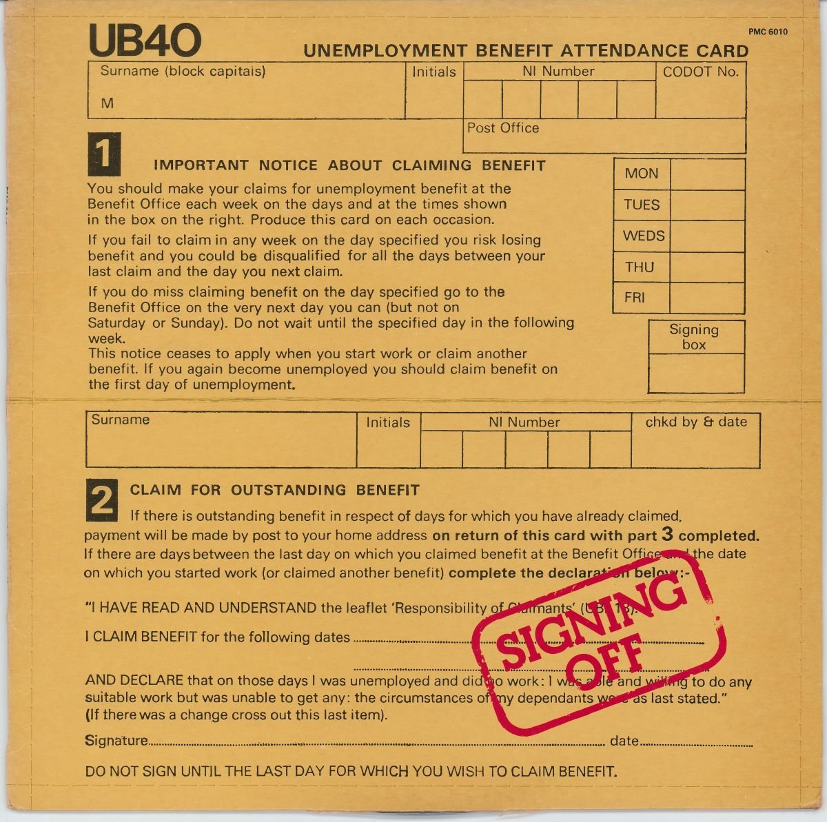 UB40 - Signing Off (VG+/VG)