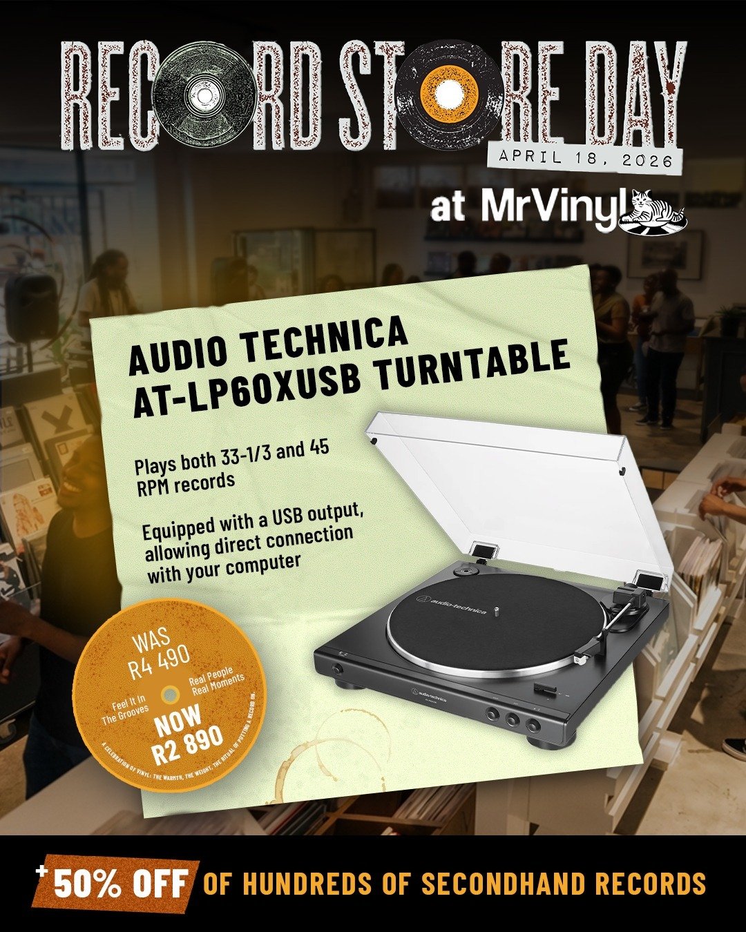 Record Store Day Turntable Special - Audio Technica AT-LP60XUSB Turntable