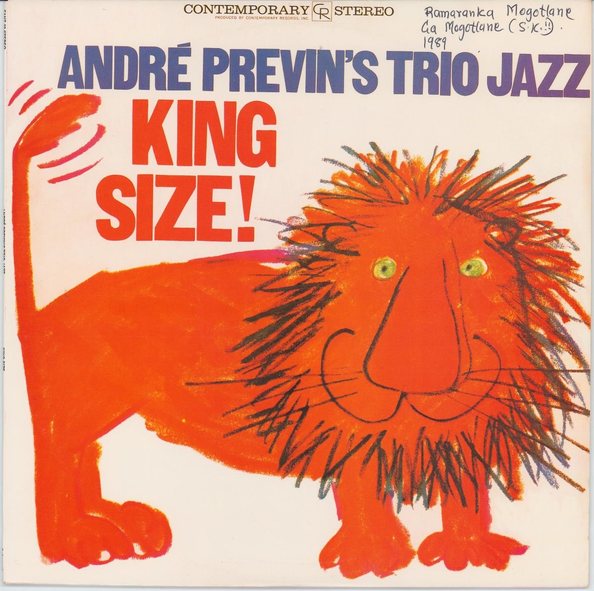 The André Previn Trio - King Size! (VG/G+)