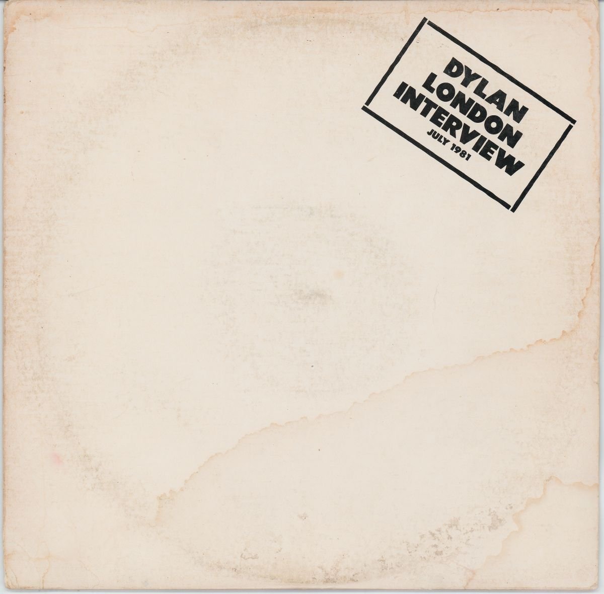Bob Dylan - London Interview July 1981 (VG/G)