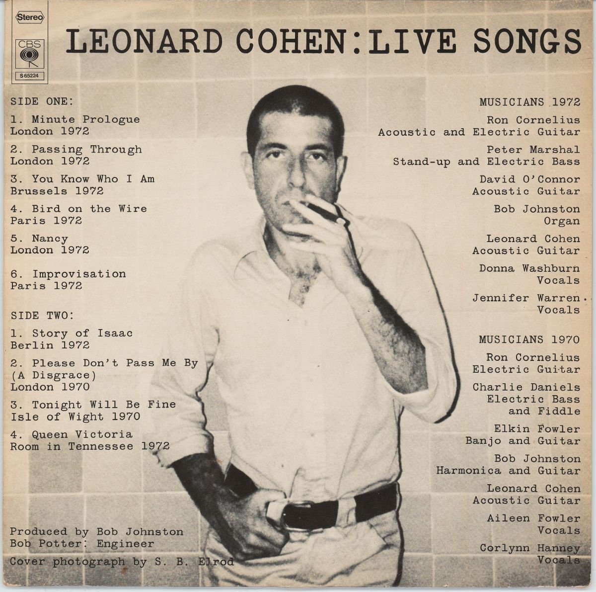 Leonard Cohen - Live Songs (VG)