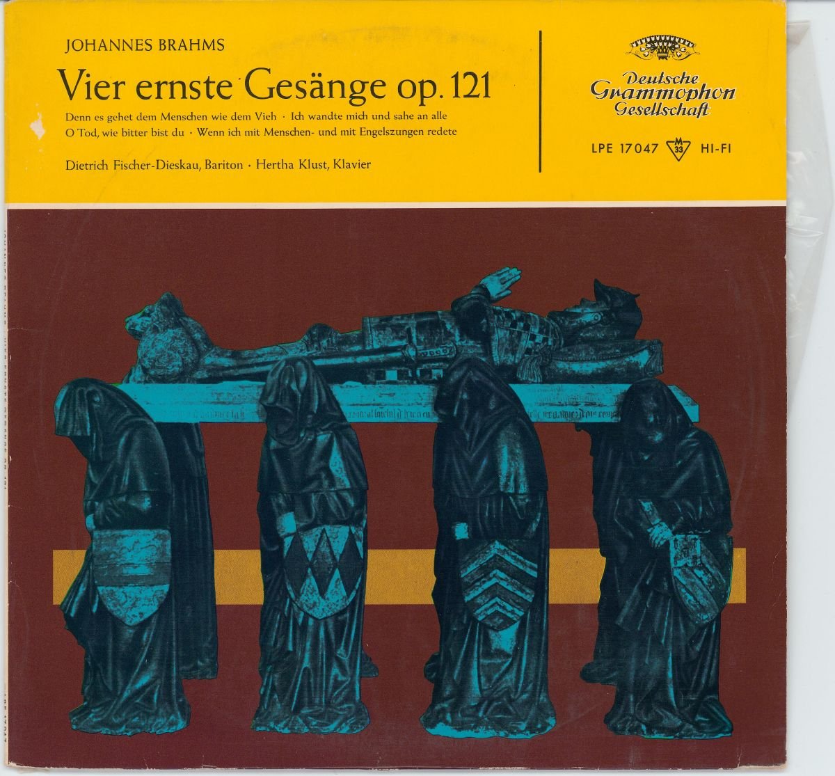 Johannes Brahms, Dietrich Fischer-Dieskau & Hertha Klust - Vier Ernste Gesänge Op.121 (G+) (10")