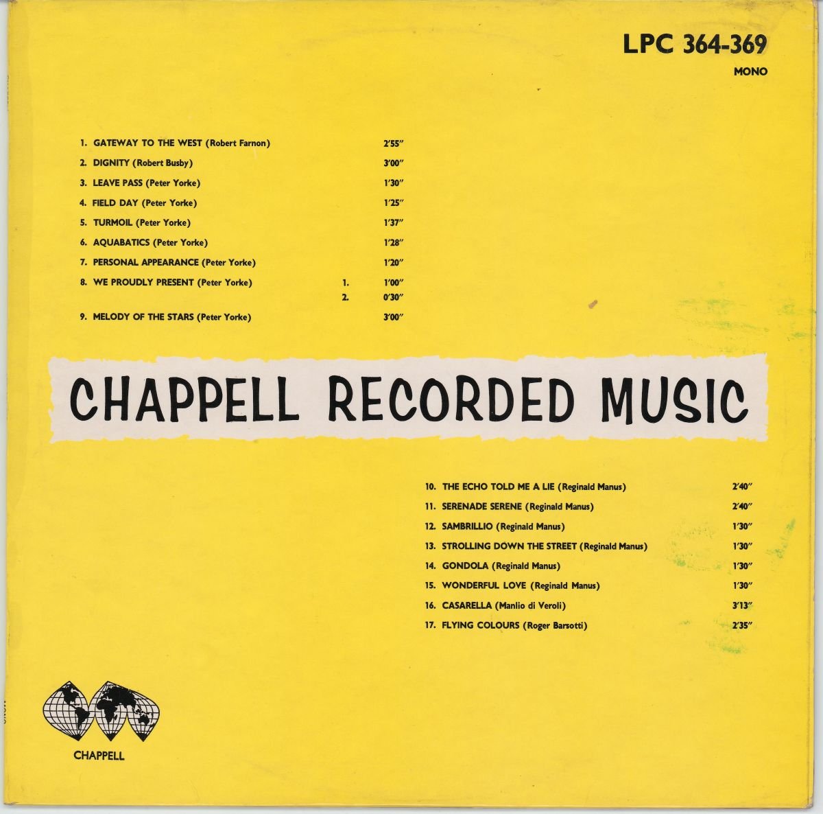 The Queen's Hall Light Orchestra / The Accordion Ensemble - Chappell Recorded Music (VG)