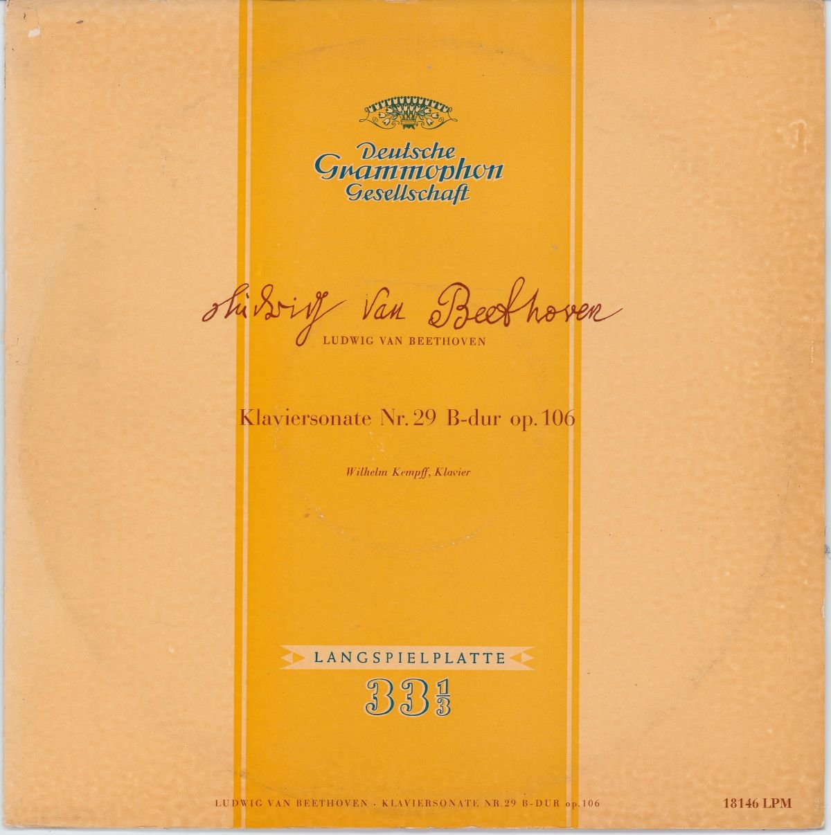 Ludwig van Beethoven — Wilhelm Kempff - Klaviersonate Nr. 29 B-dur Op. 106 (G+)