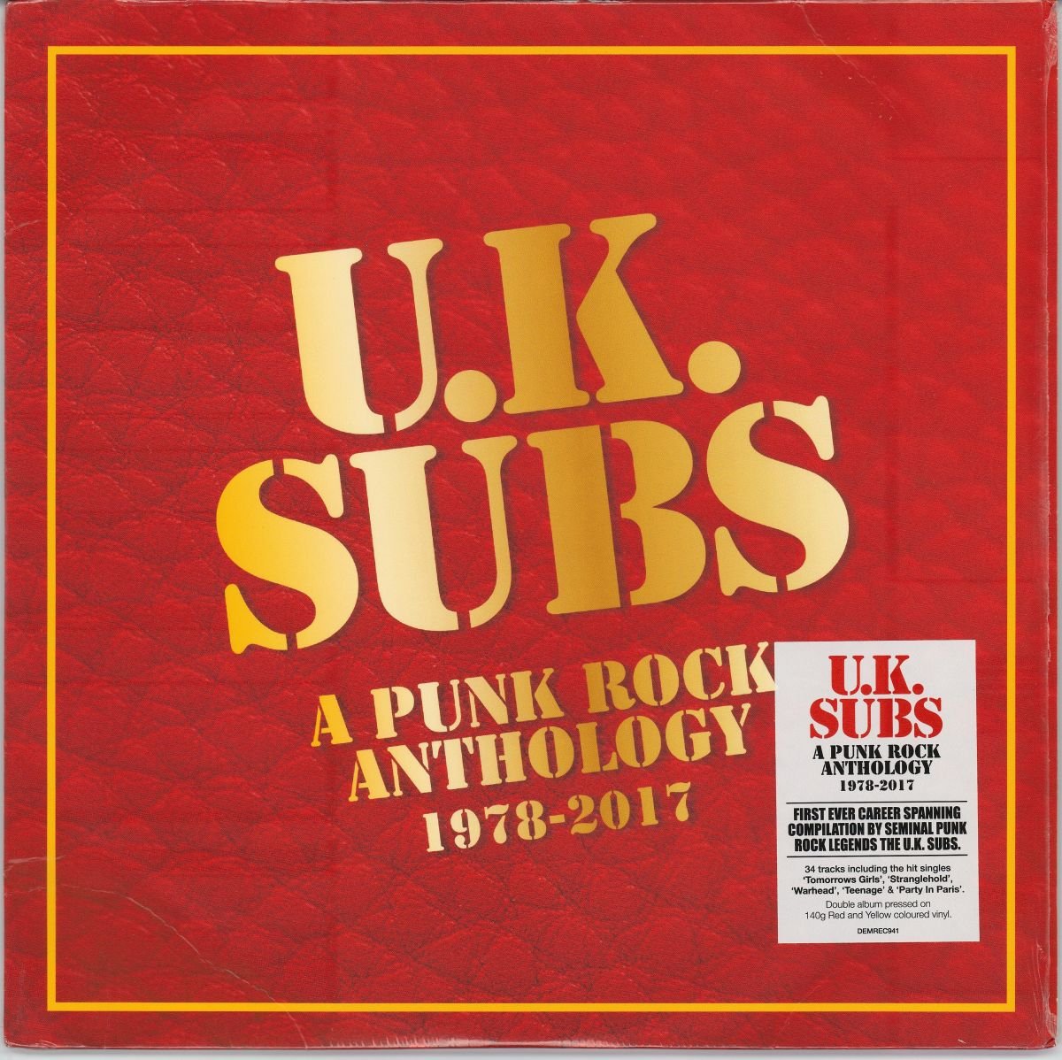 UK Subs - A Punk Rock Anthology 1978 - 2017 (VG+) (2LP) (Red And Yellow Vinyls)